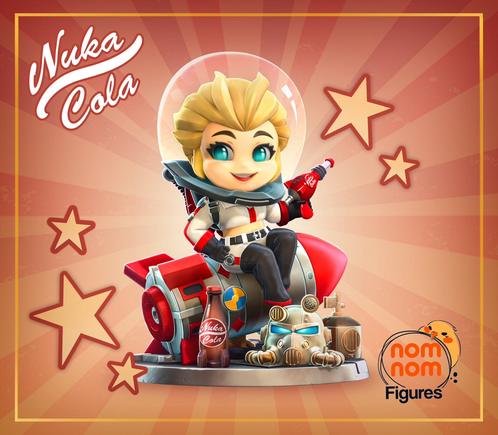 Nuka Girl Fallout Chibi resin figure by NomNom Figures — studio preview 1