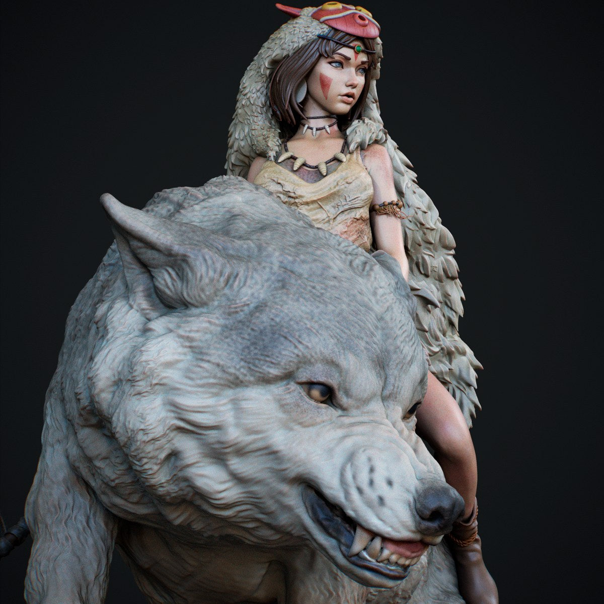 San (Princess Mononoke) resin figure by CA 3D Studios — studio render 1