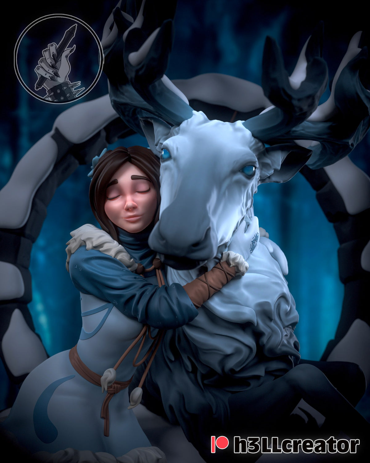 Avery and Rohan (_Original Characters) resin figure by h3LLcreator — studio render 1