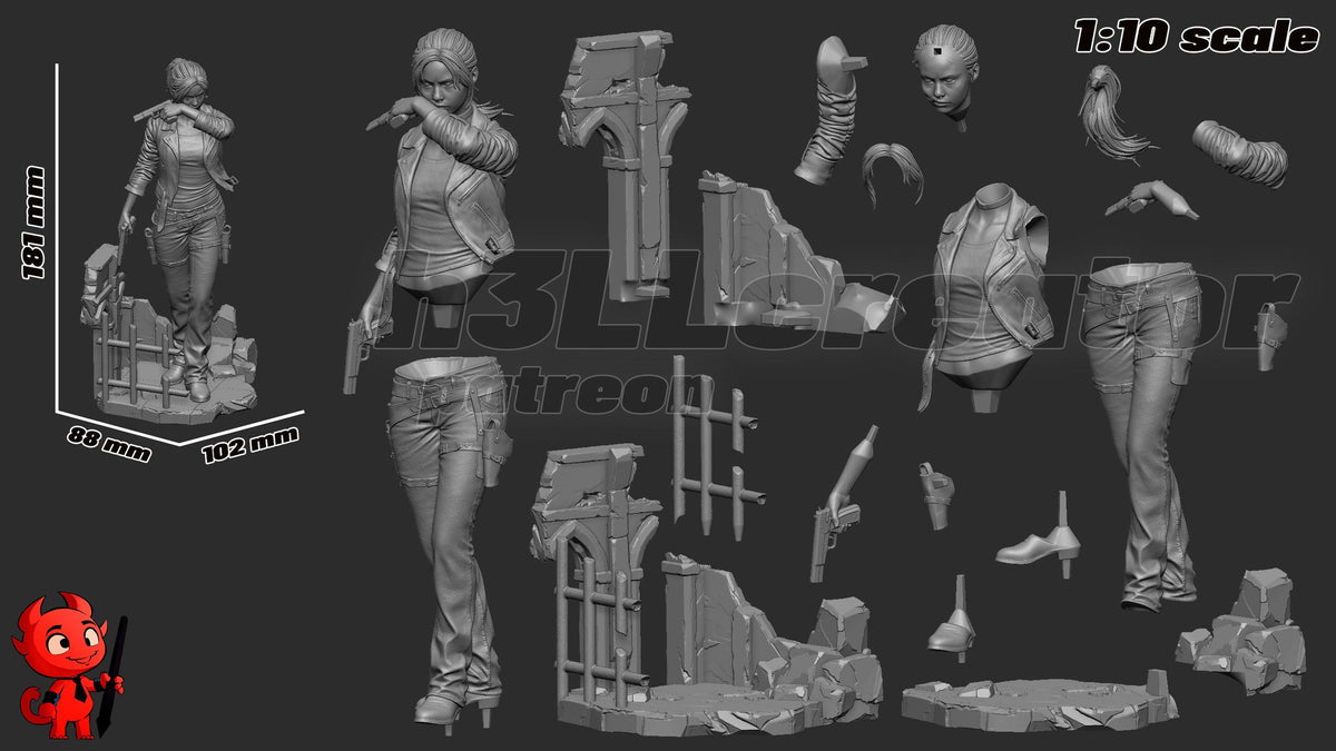 Claire Redfield (Resident Evil) resin figure by h3LLcreator — studio render 9