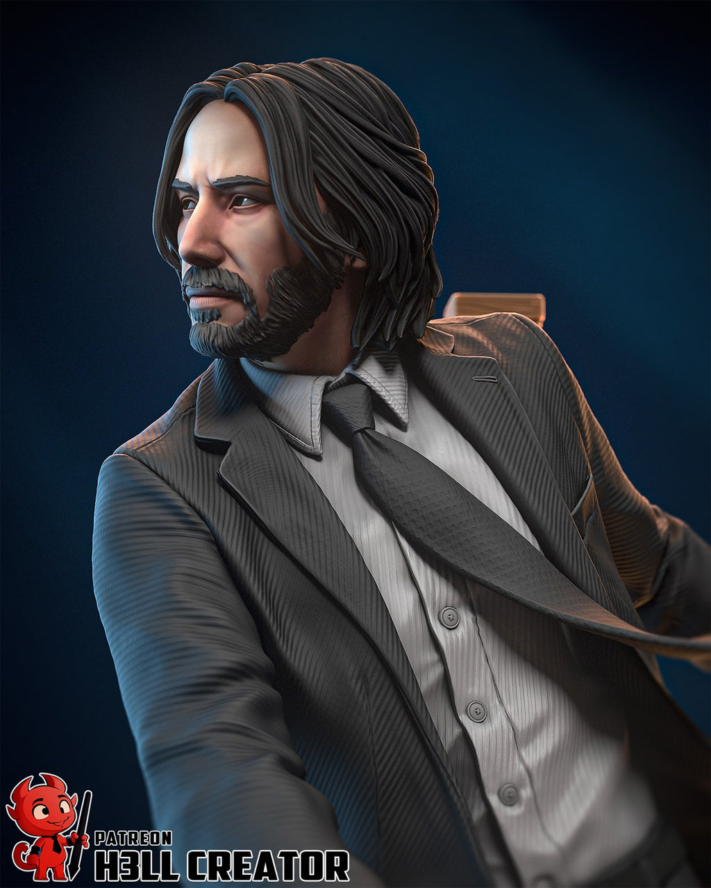 John Wick (John Wick) resin figure by h3LLcreator — studio render 5