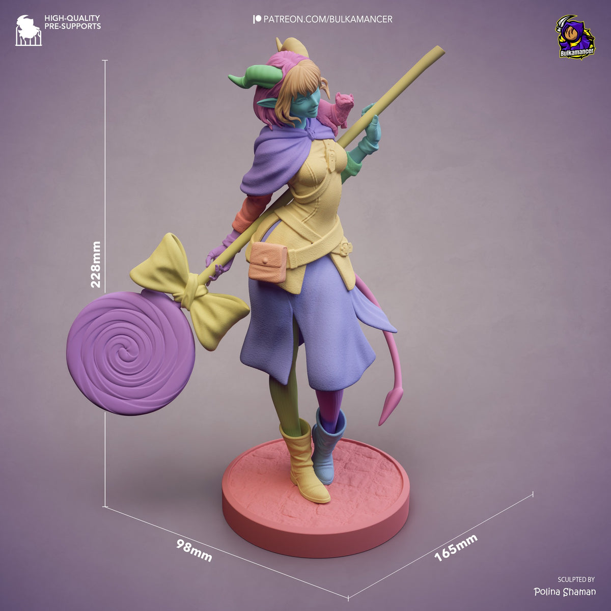 Jester Lavorre (Critical Role) resin figure by Bulkamancer — studio render 8