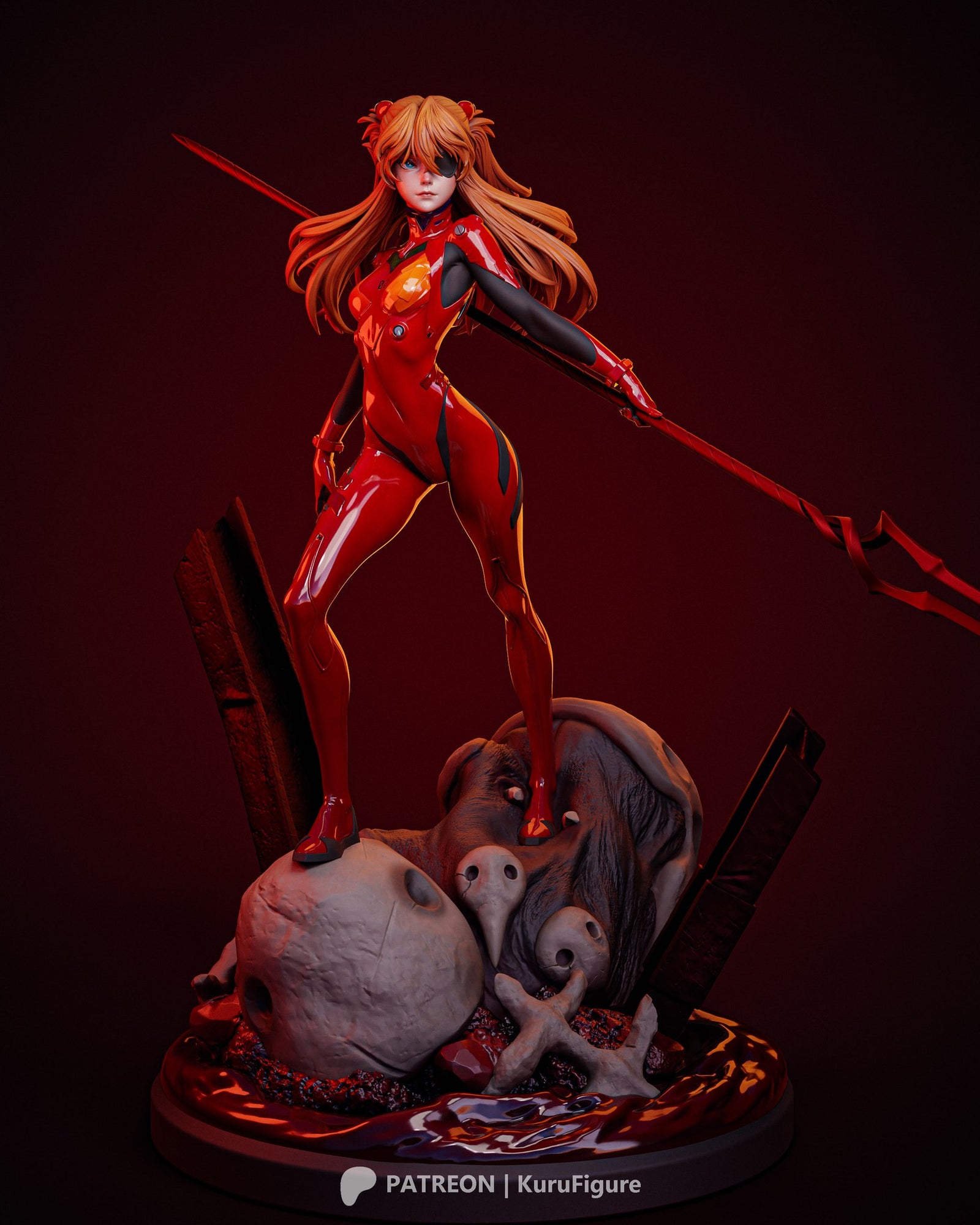 Asuka Langley Evangelion resin figure by Kuru Figures — studio preview