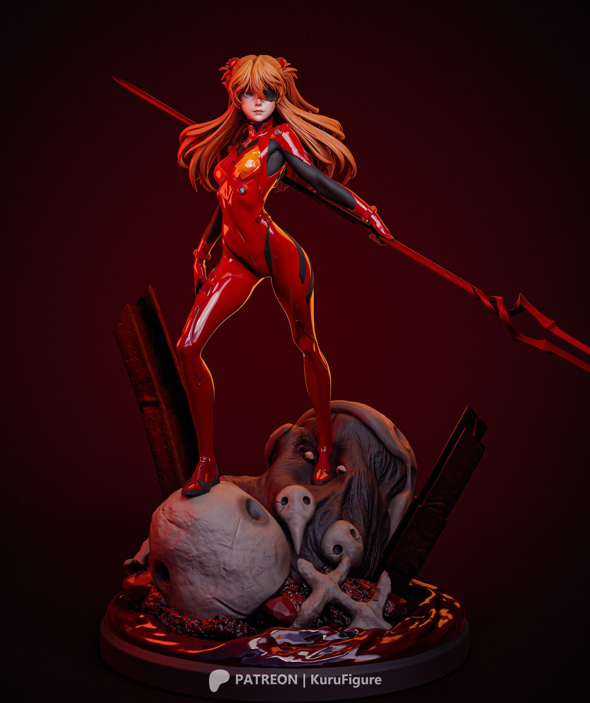Asuka Langley Evangelion resin figure by Kuru Figures — studio preview