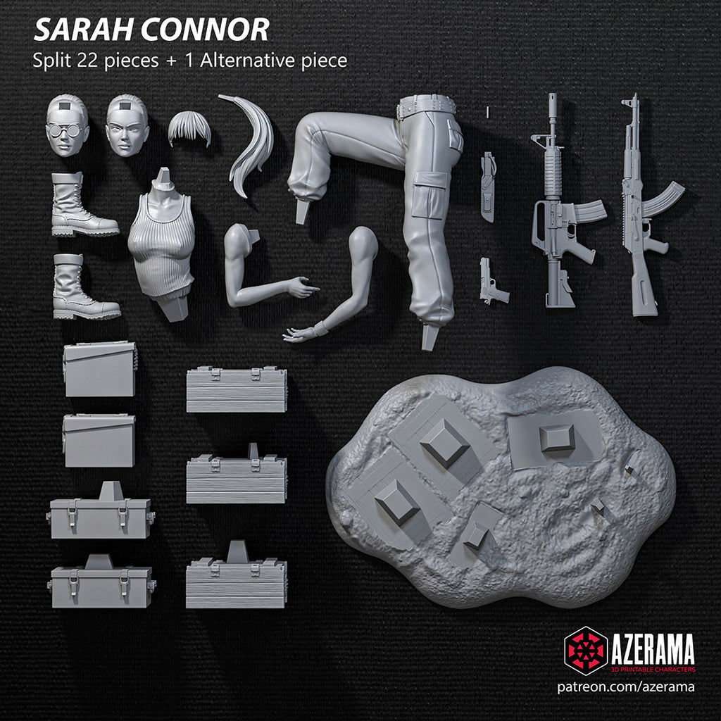 Sarah Connor (Terminator) resin figure by Azerama — studio render 4