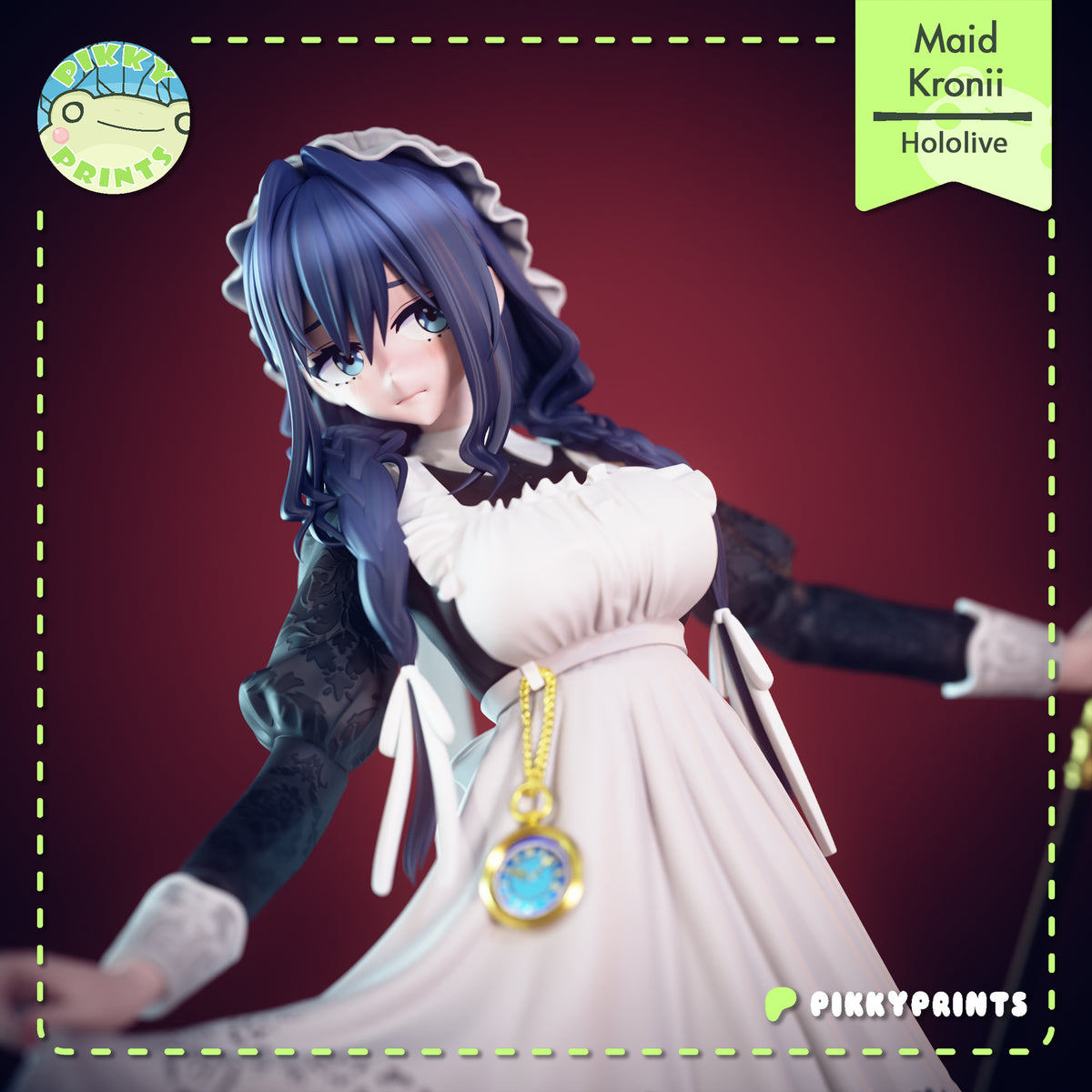 Ouro Kronii (Hololive) resin figure by PikkyPrints — studio render 1