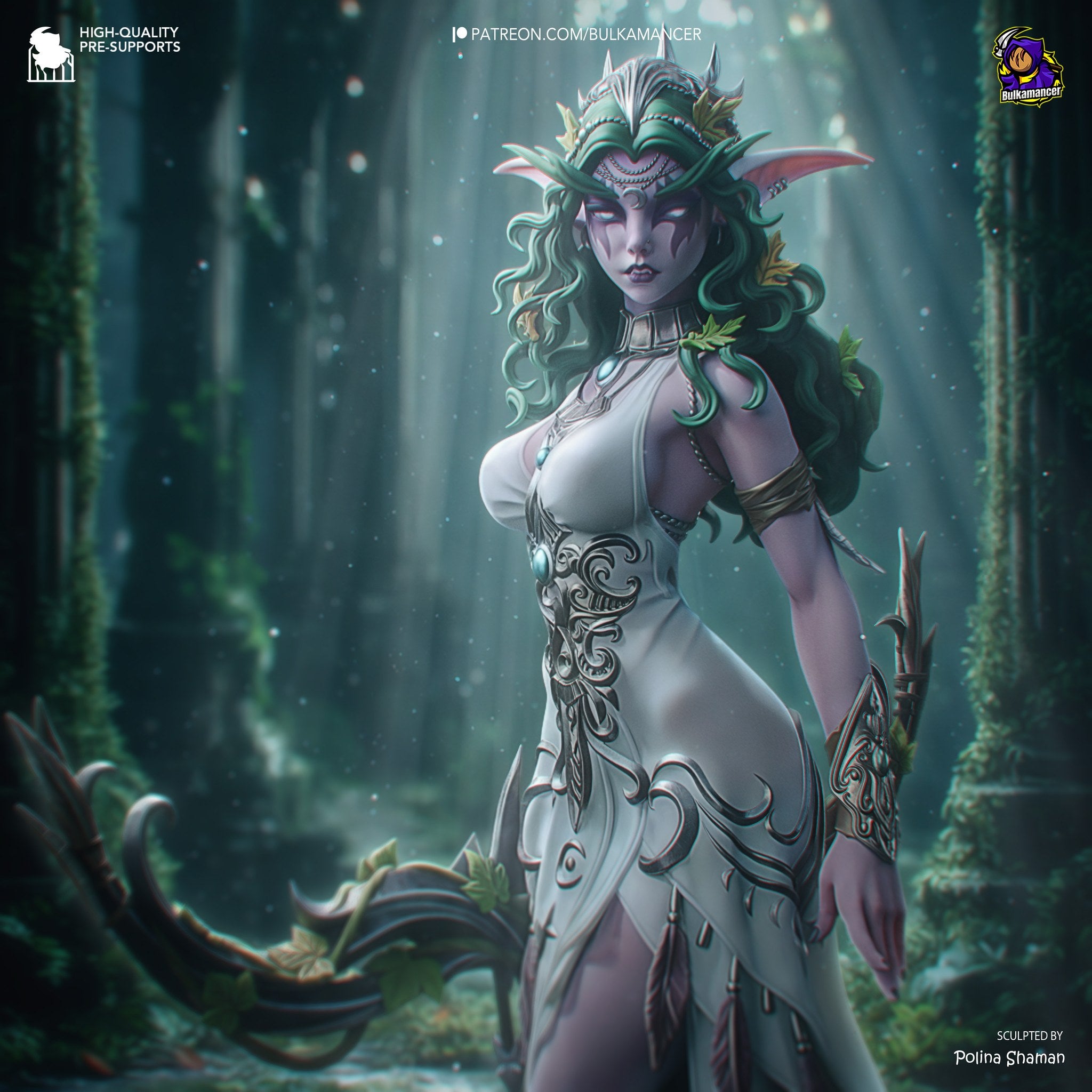 Tyrande Whisperwind (World of Warcraft) resin figure by Bulkamancer — studio render 1