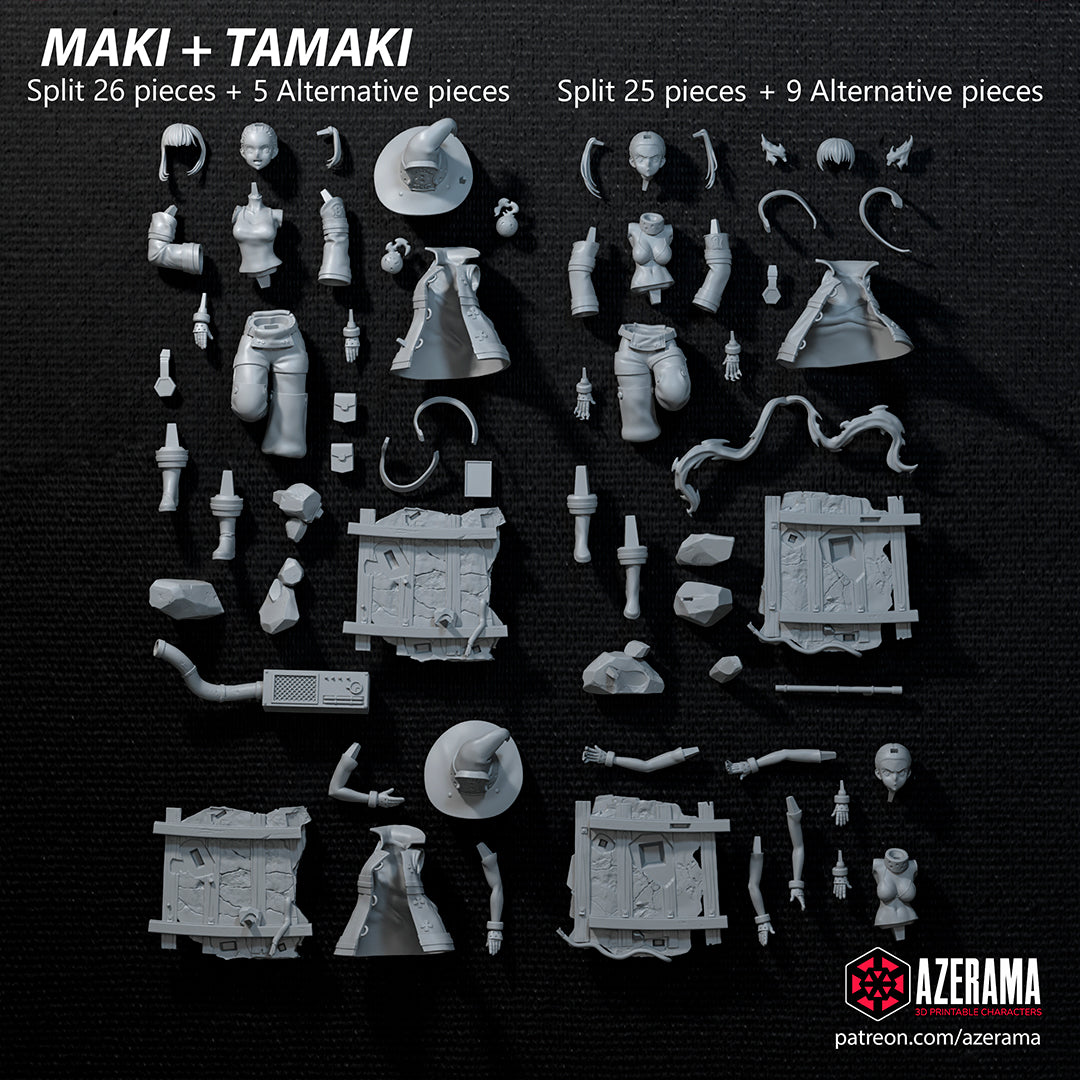 Maki and Tamaki (My Hero Academia) resin figure by Azerama — studio render 5