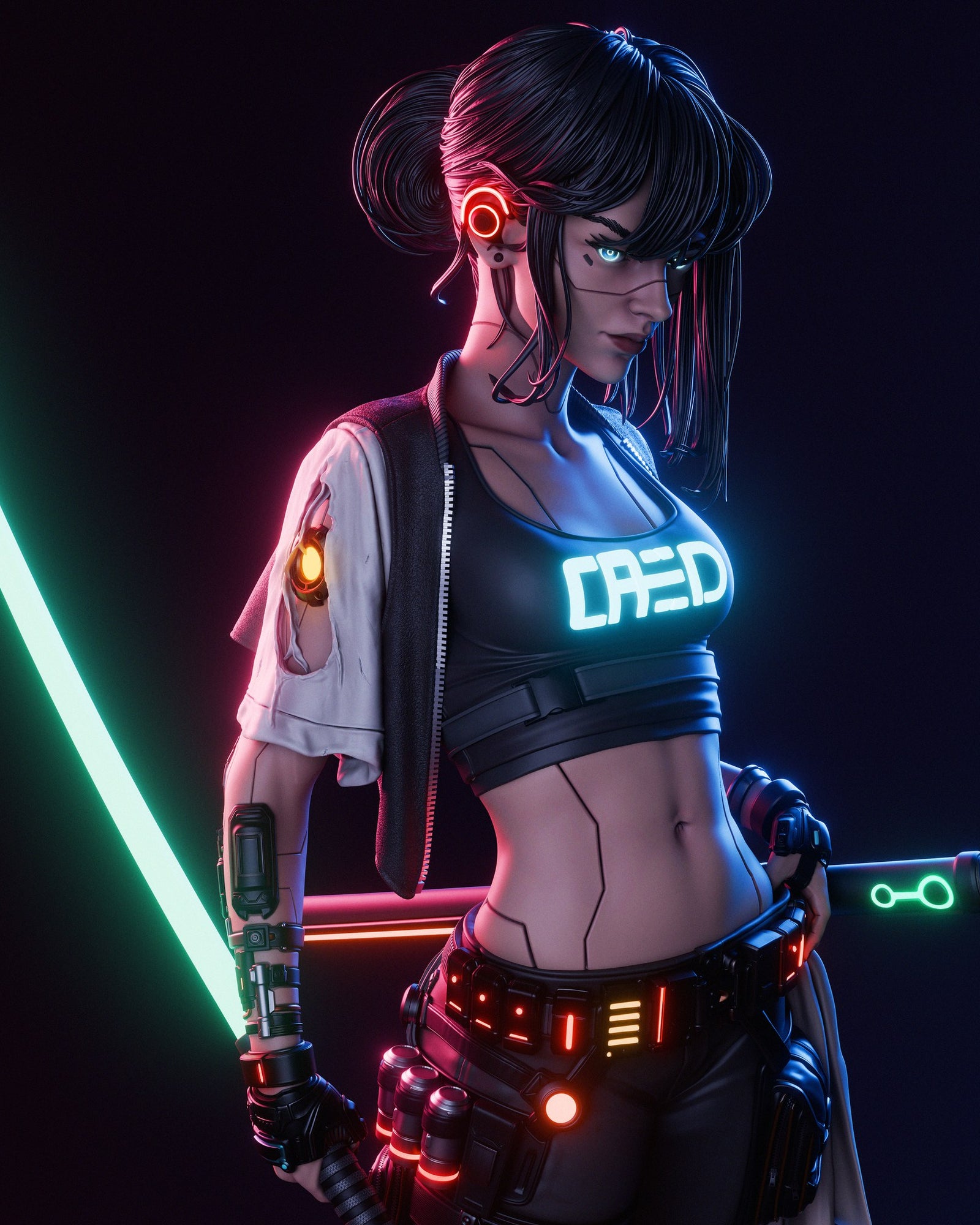 Cyber Samurai _Original Characters resin figure by CA 3D Studios — studio preview 1