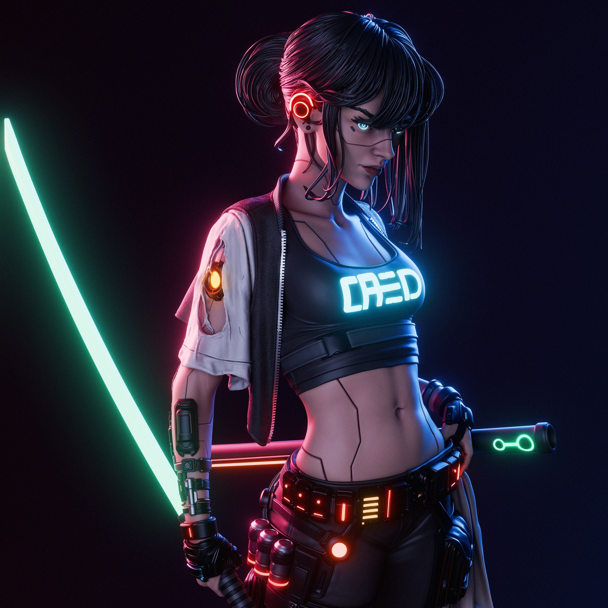 Cyber Samurai _Original Characters resin figure by CA 3D Studios — studio preview 1