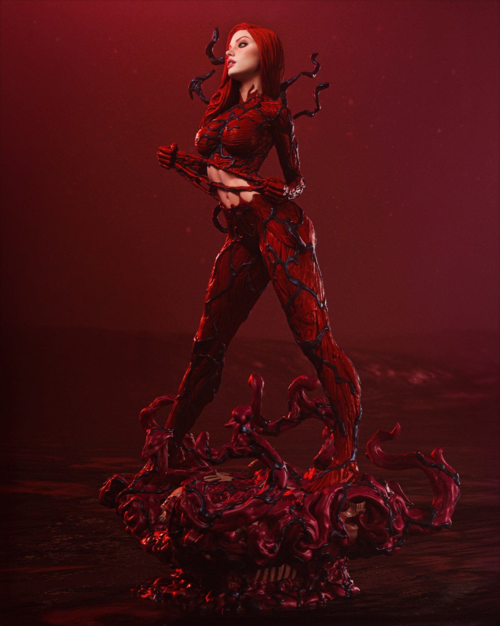 Carnage and Mary Jane Watson (Marvel) resin figure by CA 3D Studios — studio render 3
