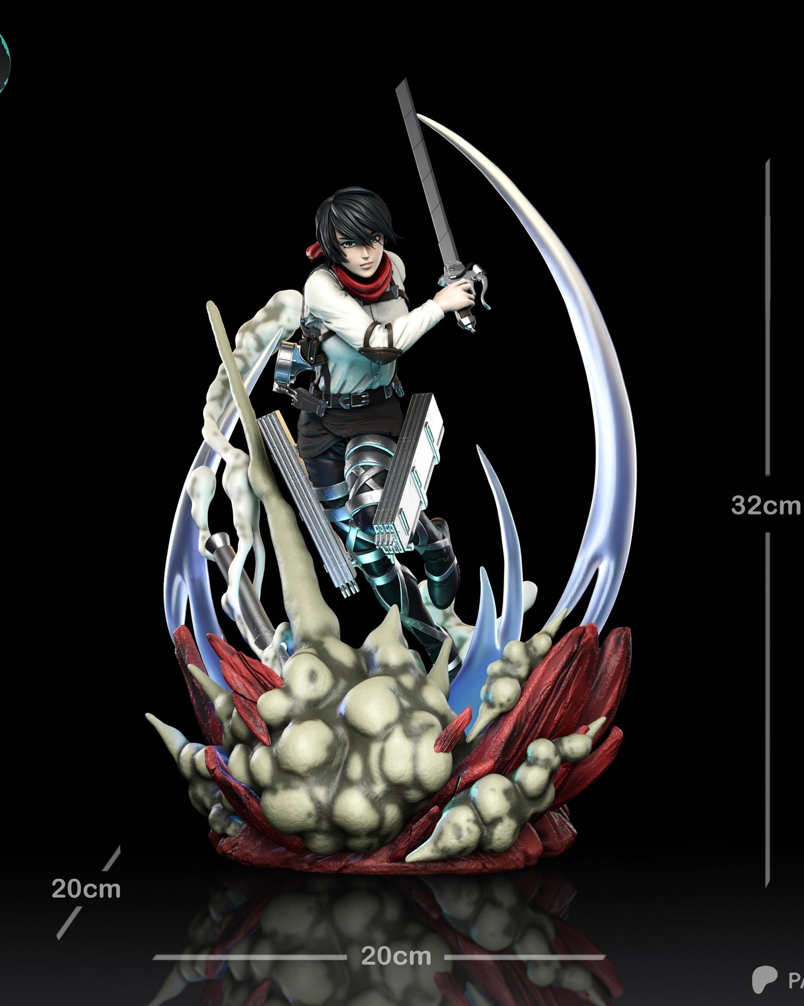 Mikasa Ackerman (Attack on Titan) resin figure by Kaidan 3D — studio render 6