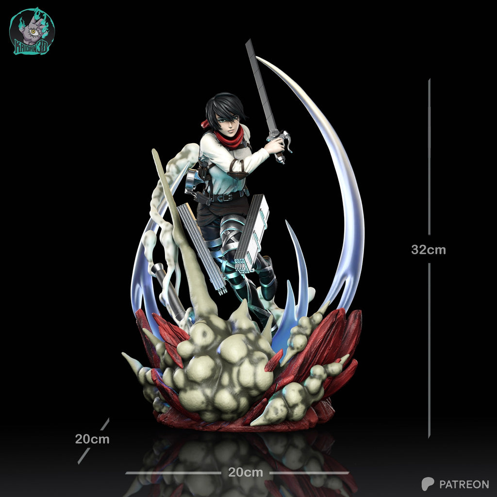 Mikasa Ackerman (Attack on Titan) resin figure by Kaidan 3D — studio render 6