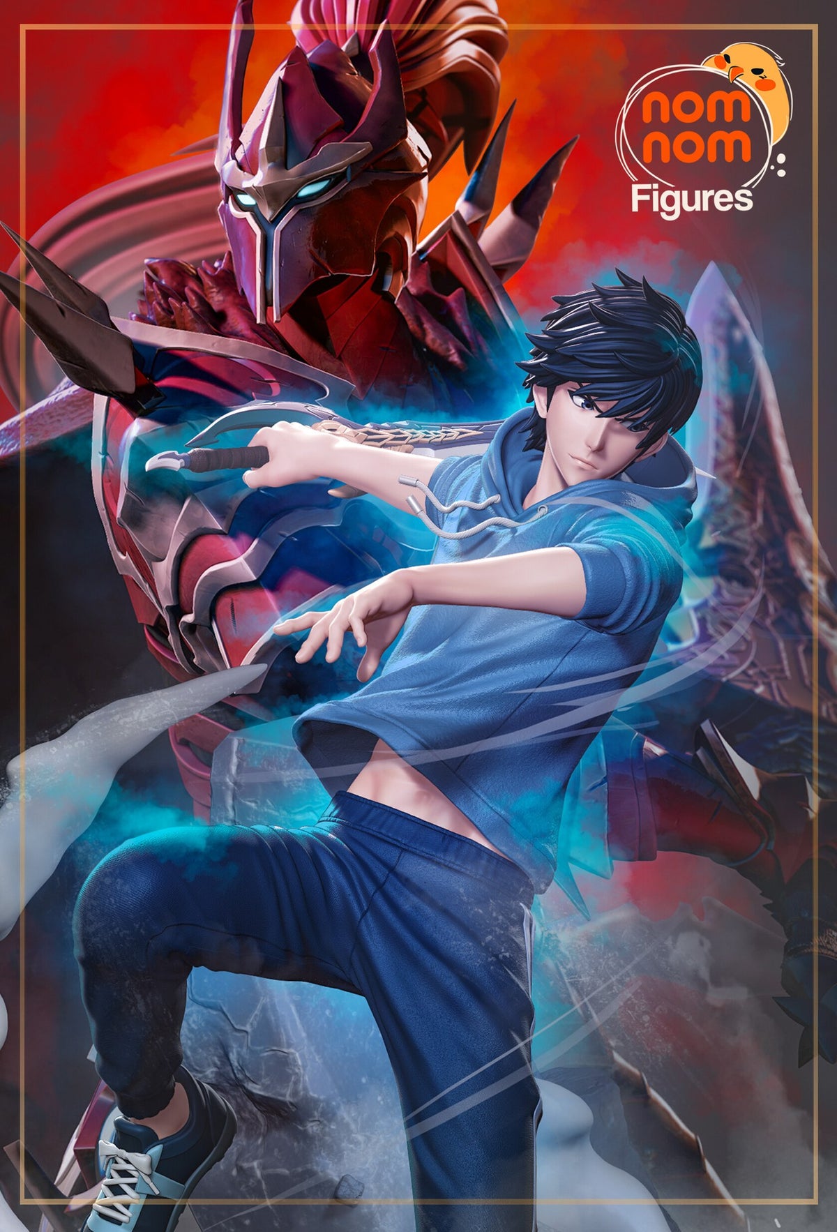 Sung Jin-Woo Solo Leveling resin figure by NomNom Figures — studio preview 1