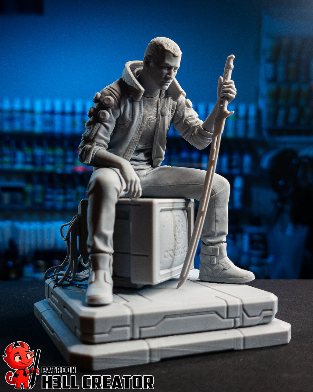 Male V (Cyberpunk 2077) resin figure by h3LLcreator — studio render 11