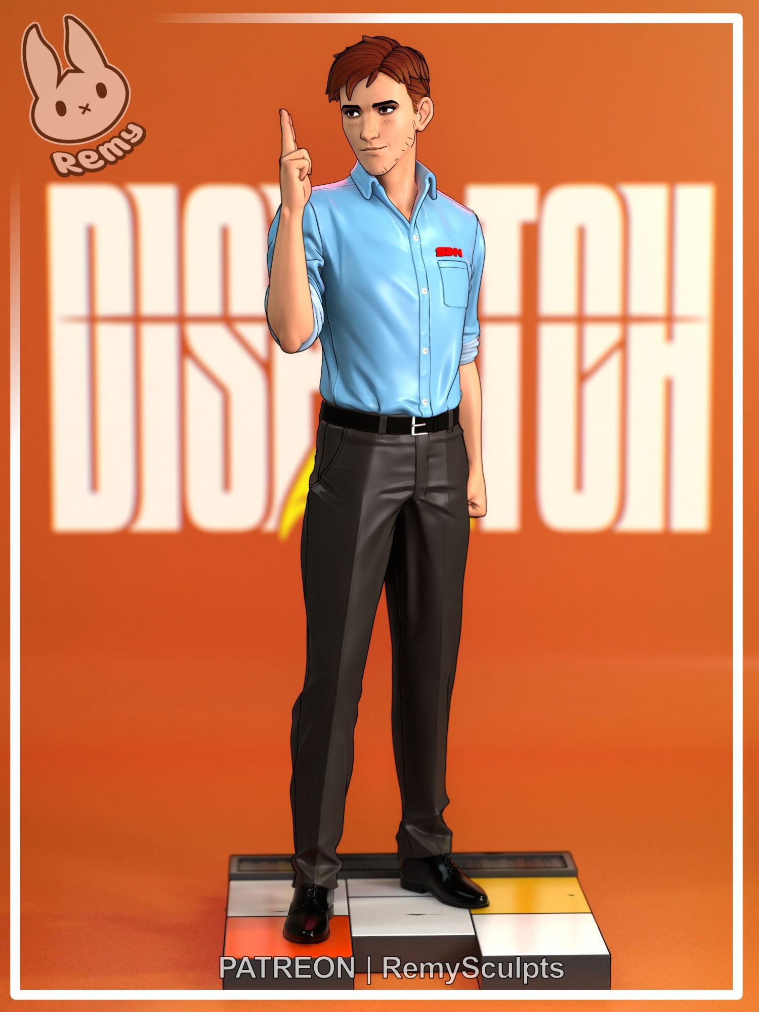 Robert Robertson (Dispatch) resin figure by RemyJF — studio render 1
