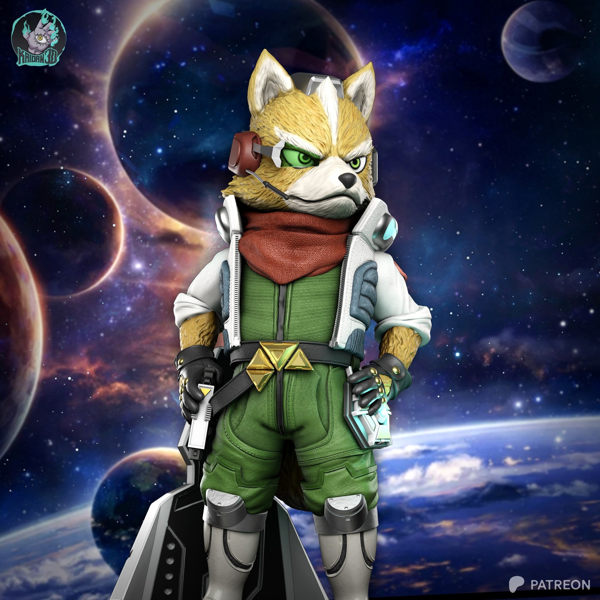 Fox McCloud (Star Fox) resin figure by Kaidan 3D — studio render 2