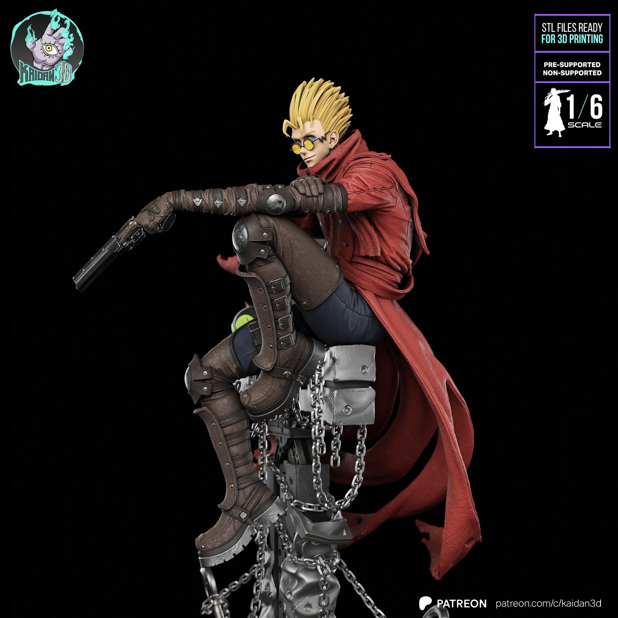 Vash the Stampede (Trigun) resin figure by Kaidan 3D — studio render 5