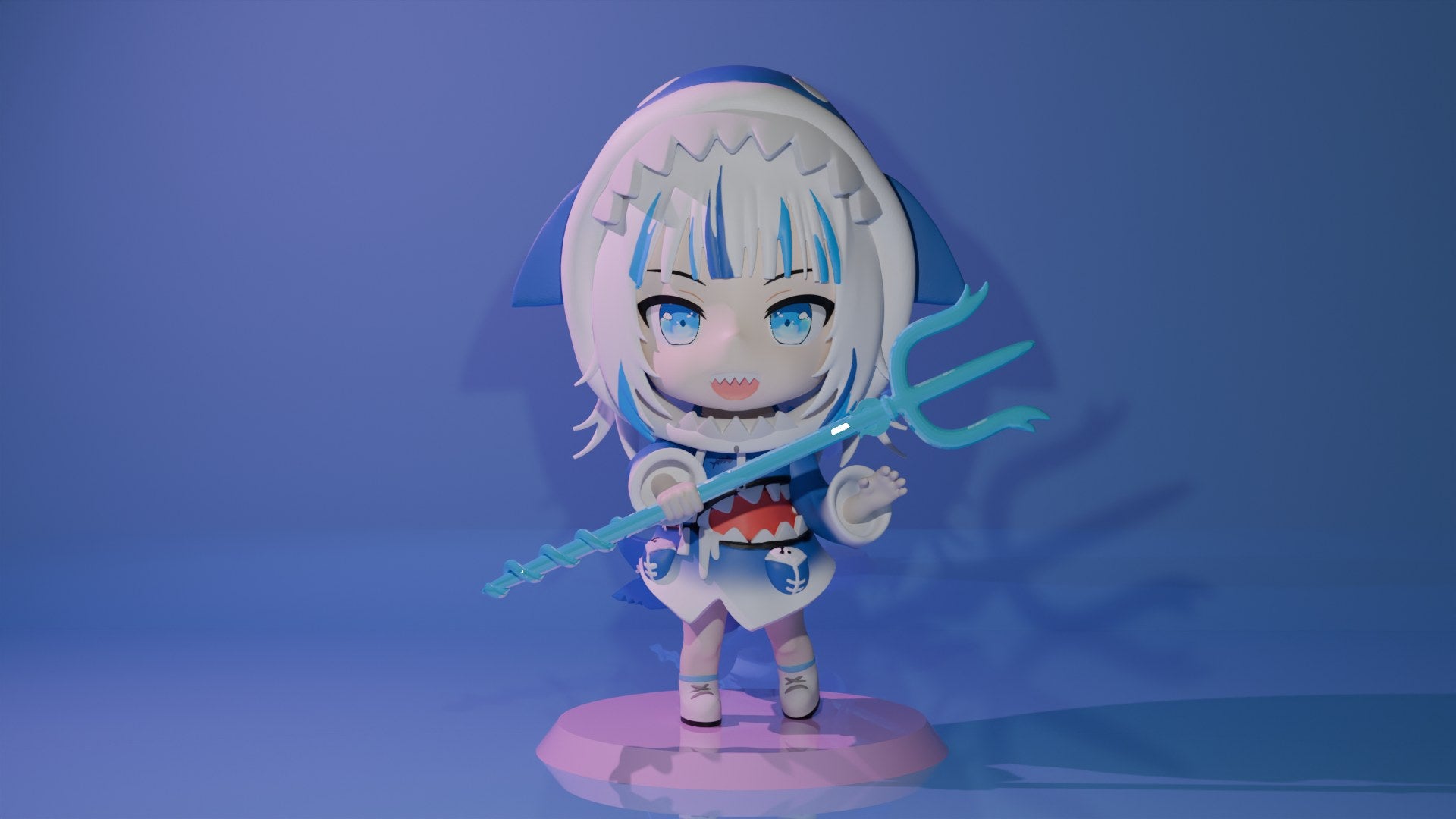 Gawr Gura (Hololive) resin figure by RemyJF — studio render 1
