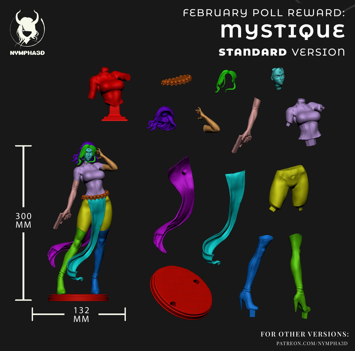 Mystique (Marvel Comics) resin figure by Nympha — studio render 5