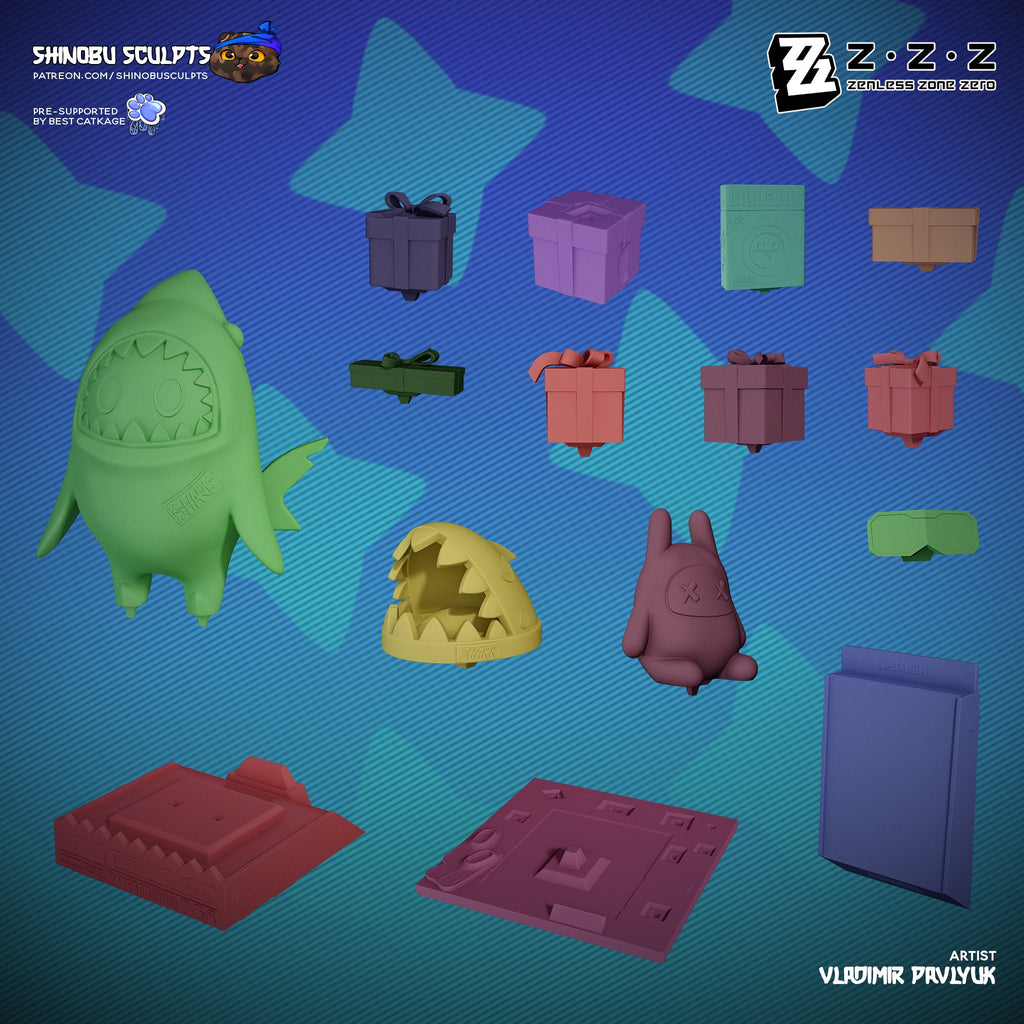 Sharkboo (Zenless Zone Zero) resin figure by Shinobu Sculpts — studio render 7
