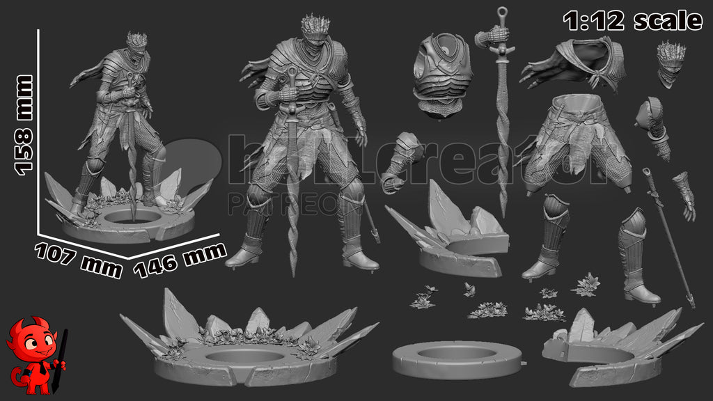 Soul of Cinder (Dark Souls) resin figure by h3LLcreator — studio render 15