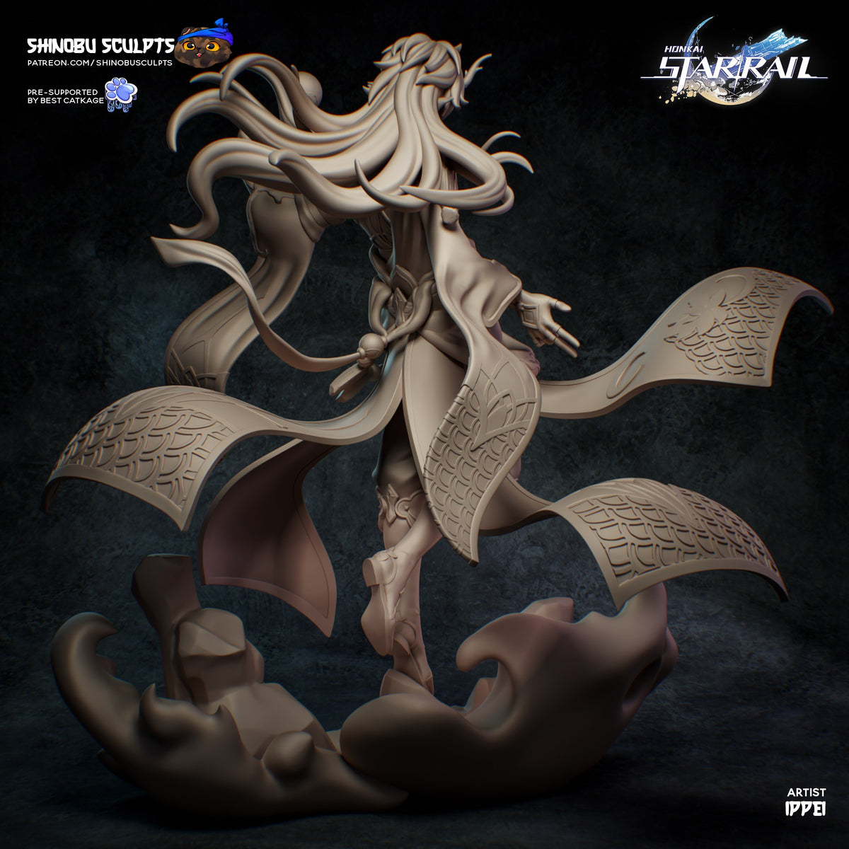 Dan Heng Imbibitor Lunae (Honkai Star Rail) resin figure by Shinobu Sculpts — studio render 6
