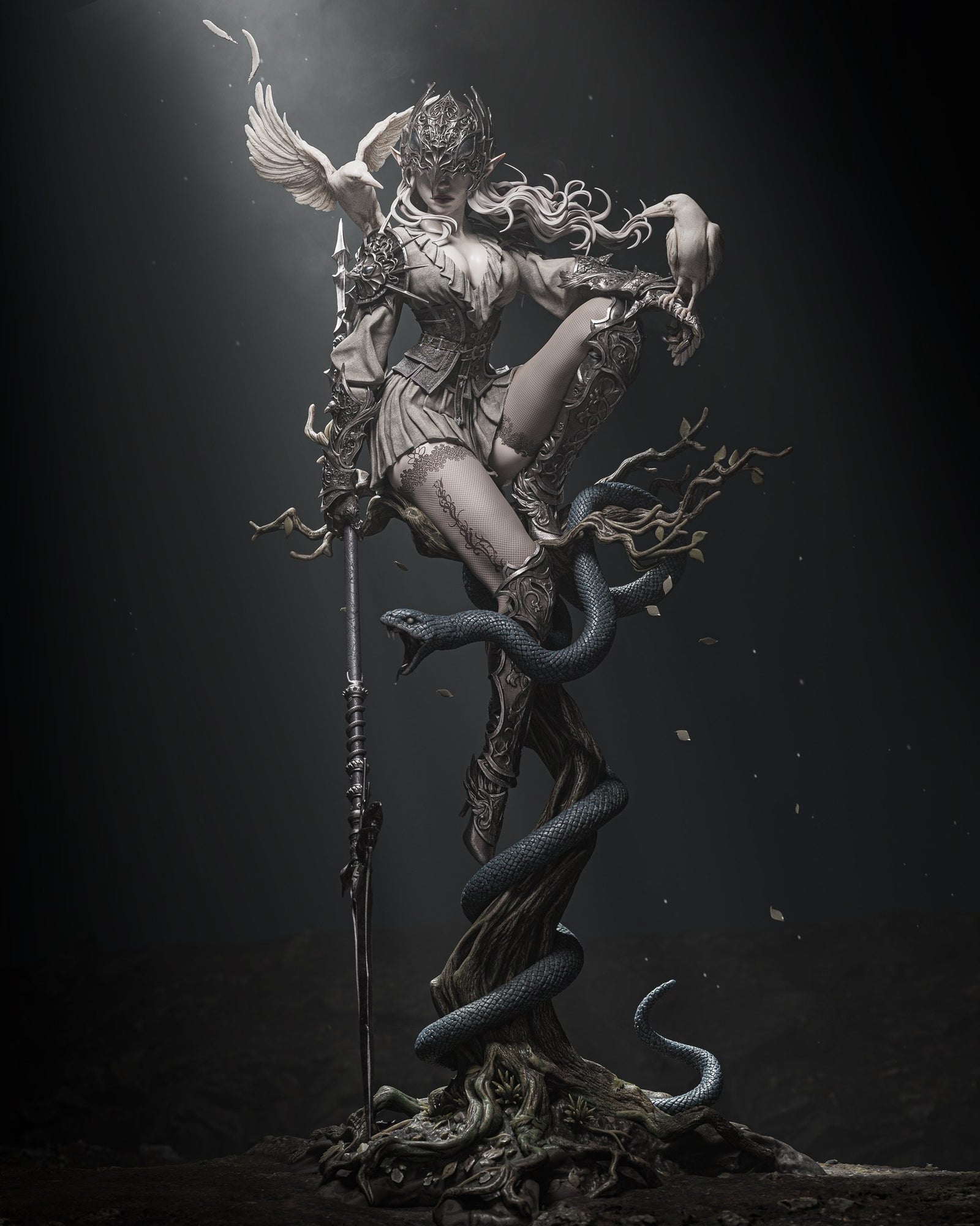 Lenora Queen of Crows _Original Characters resin figure by CA 3D Studios — studio preview 2