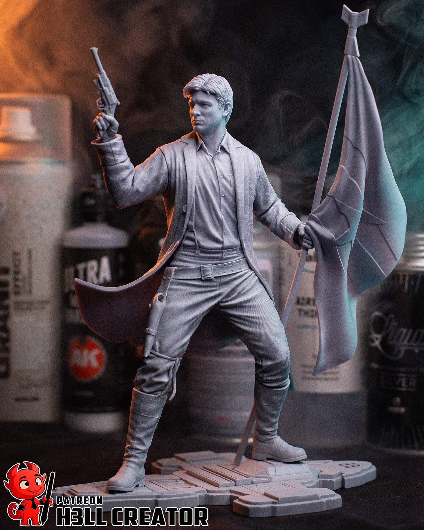 Malcolm Reynolds (Firefly) resin figure by h3LLcreator — studio render 12