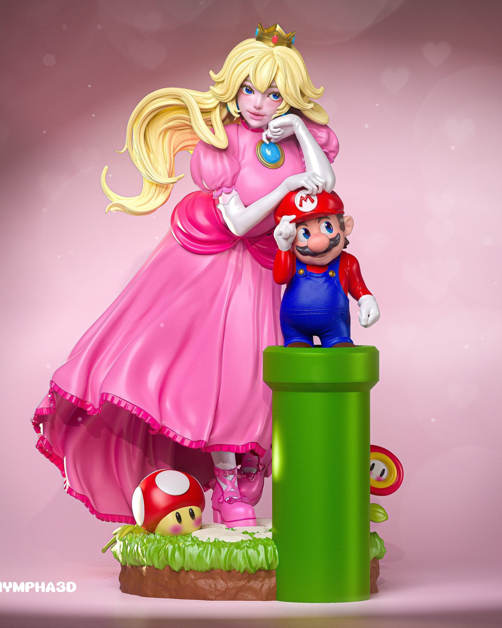 Princess Peach (Super Mario) resin figure by Nympha — studio render 1