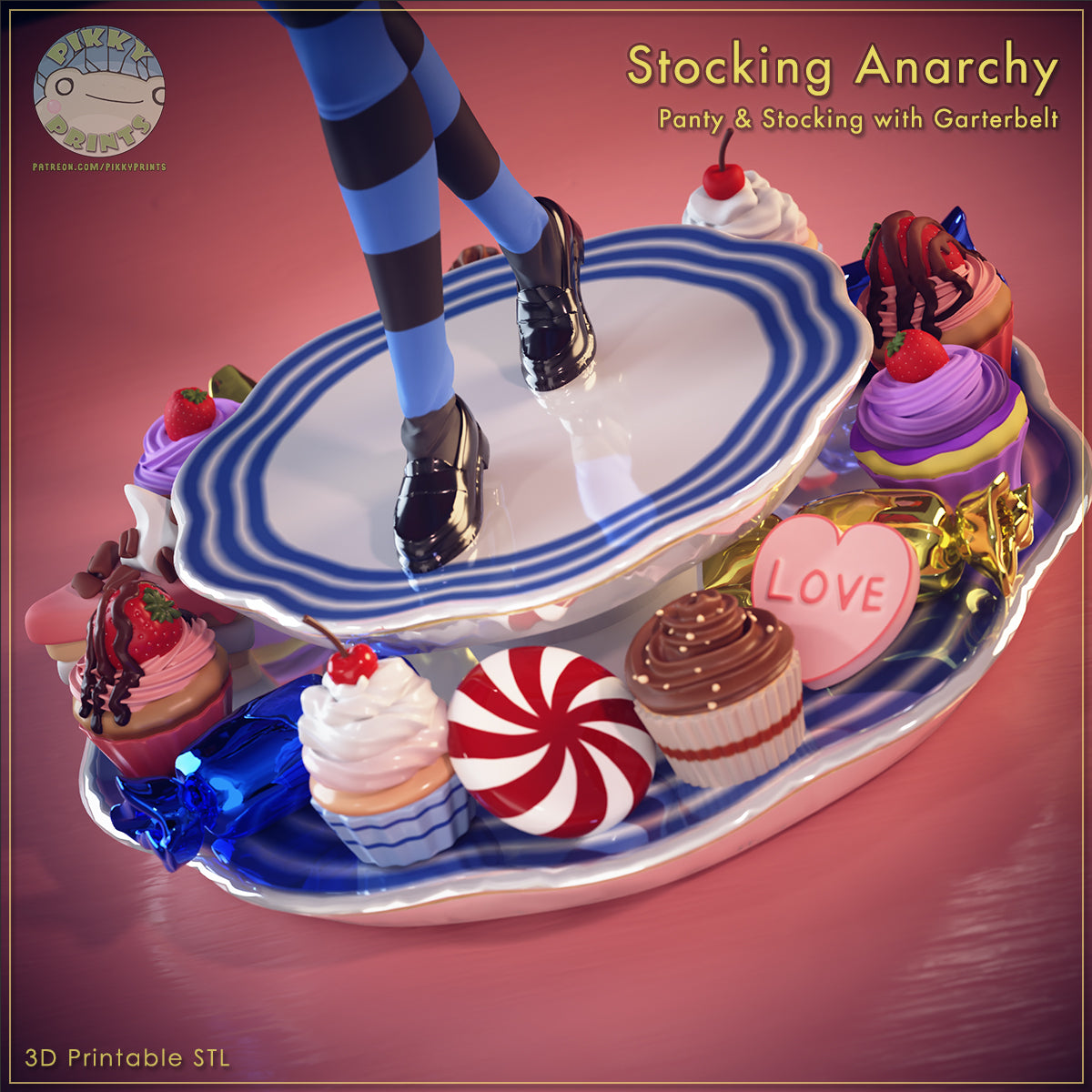 Stocking Anarchy (Panty and Stocking) resin figure by PikkyPrints — studio render 6
