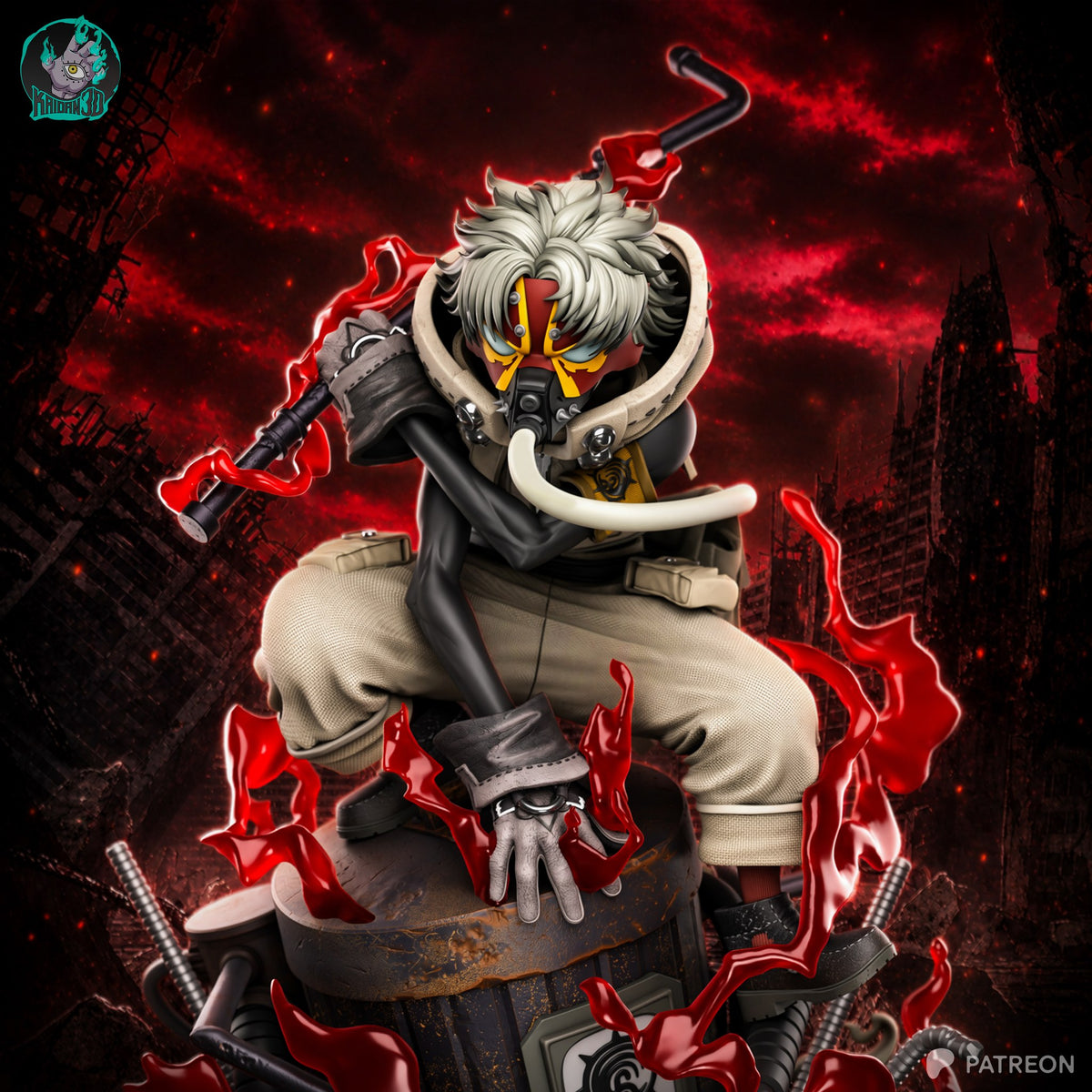 Rudo (Gachiakuta) resin figure by Kaidan 3D — studio render 5