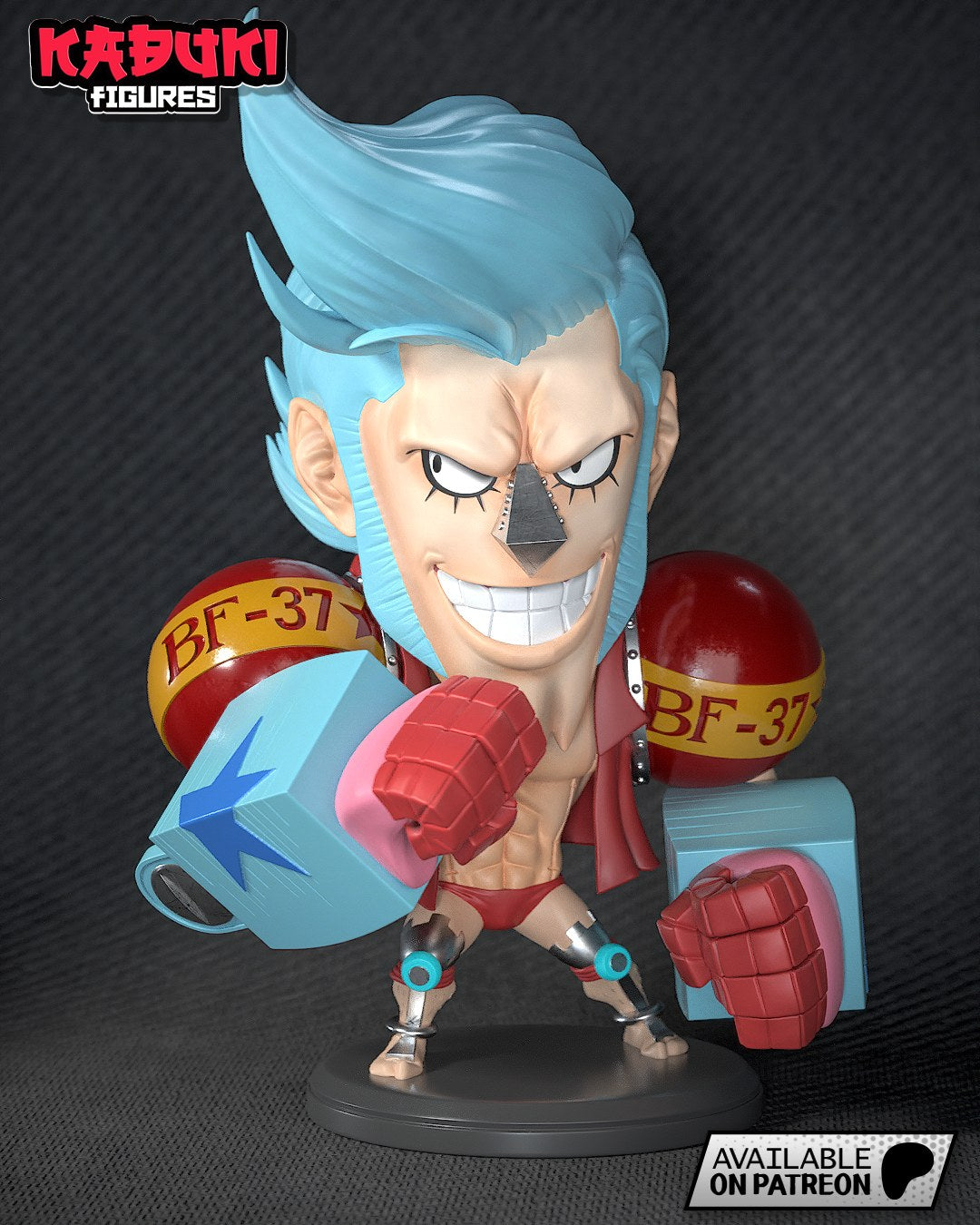 Franky (One Piece) resin figure by Tanuki Figures — studio render 1