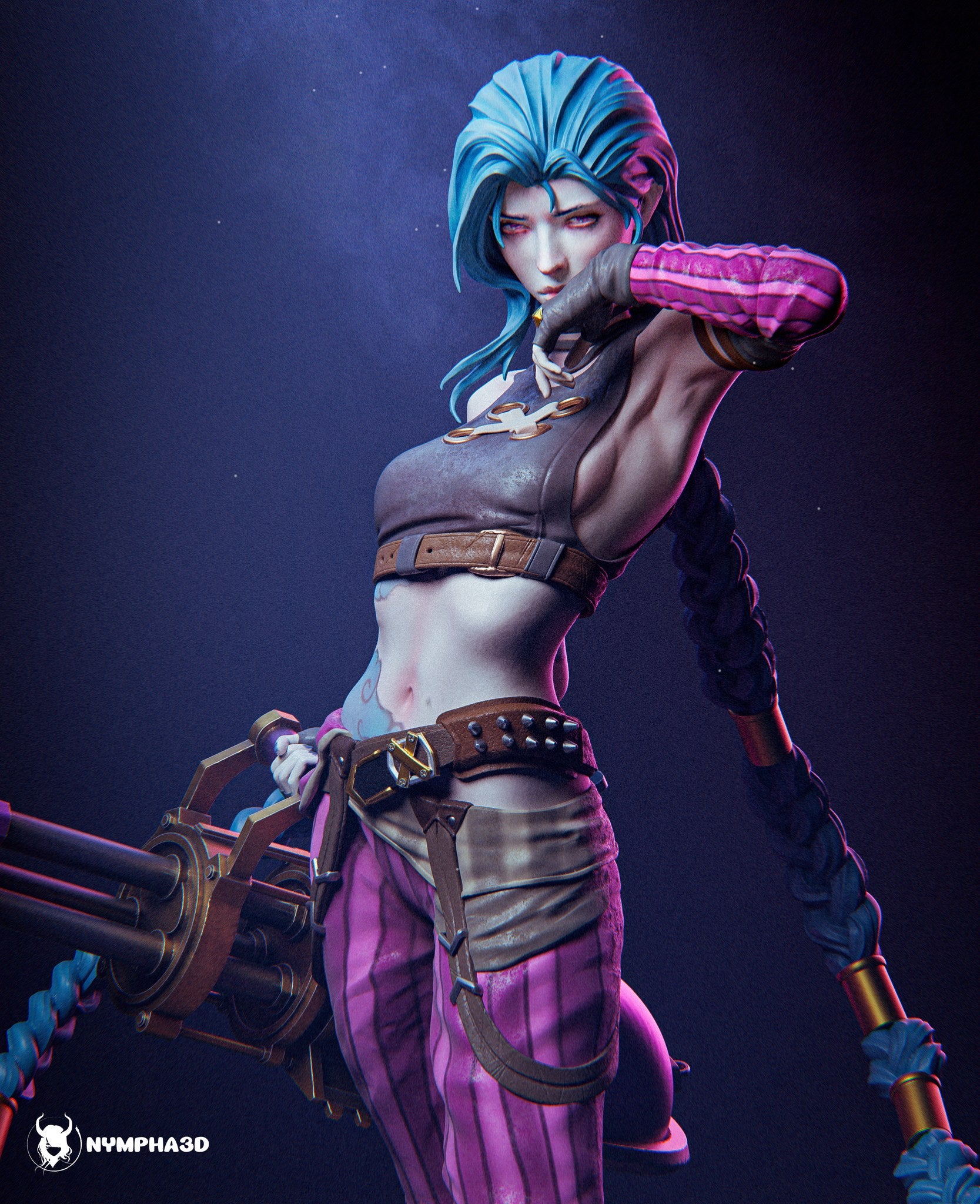 Jinx (Arcane) resin figure by Nympha — studio render 1