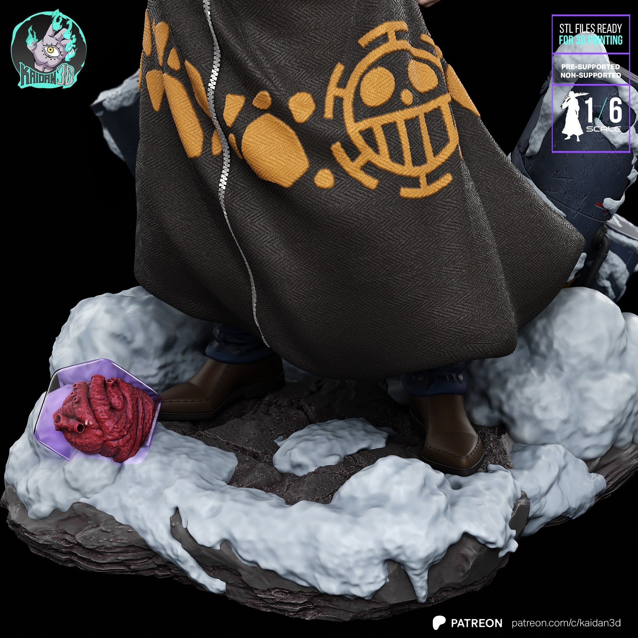 Trafalgar Law and Chopper (One Piece) resin figure by Kaidan 3D — studio render 4