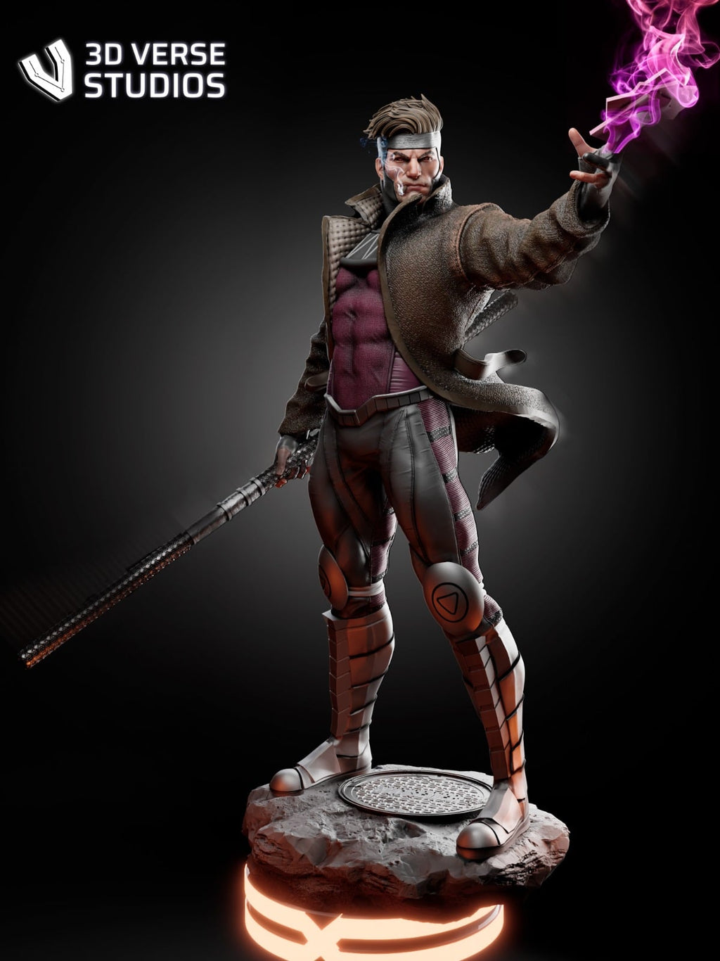 Gambit Marvel resin figure by CA 3D Studios — studio preview 4