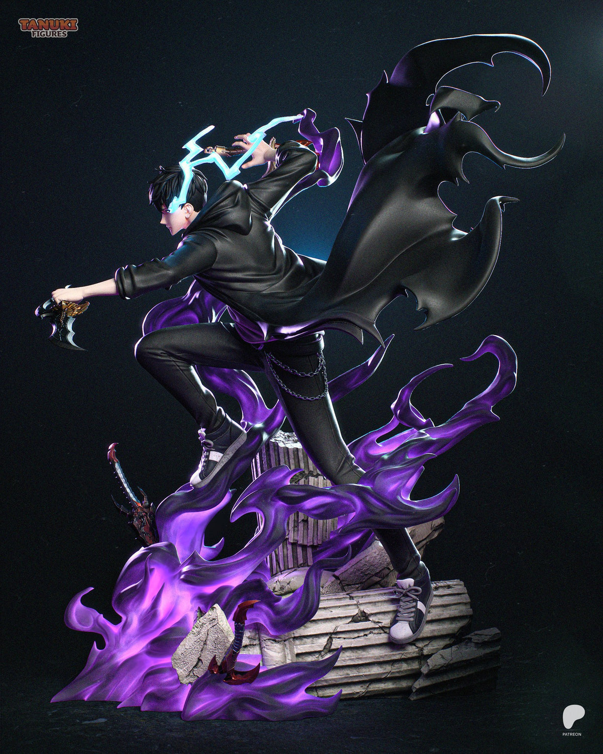Sung Jin-Woo (Solo Leveling) resin figure by Tanuki Figures — studio render 2