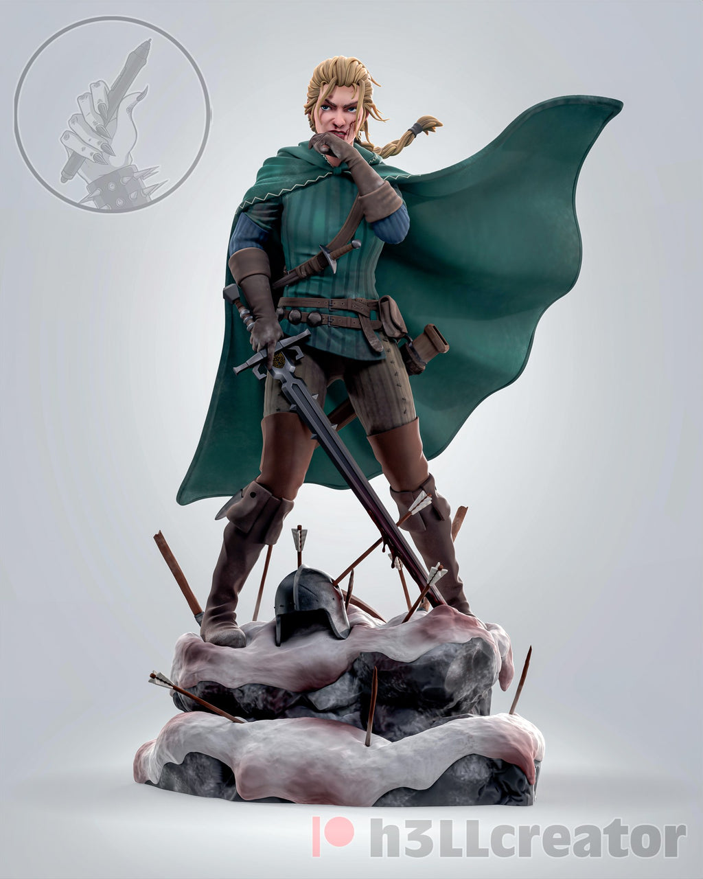 Queen Meve (The Witcher) resin figure by h3LLcreator — studio render 2