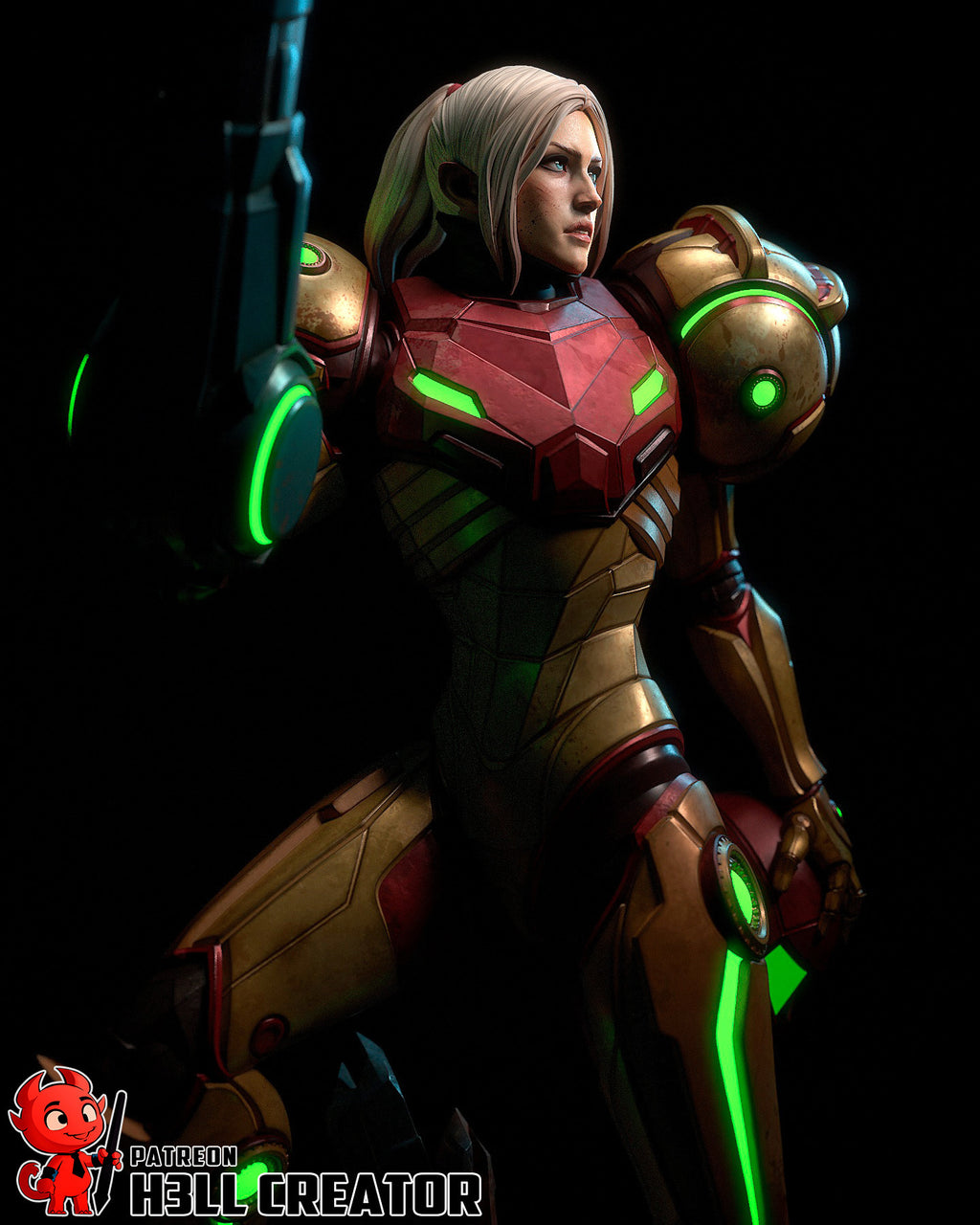 Samus Aran (Metroid) resin figure by h3LLcreator — studio render 4