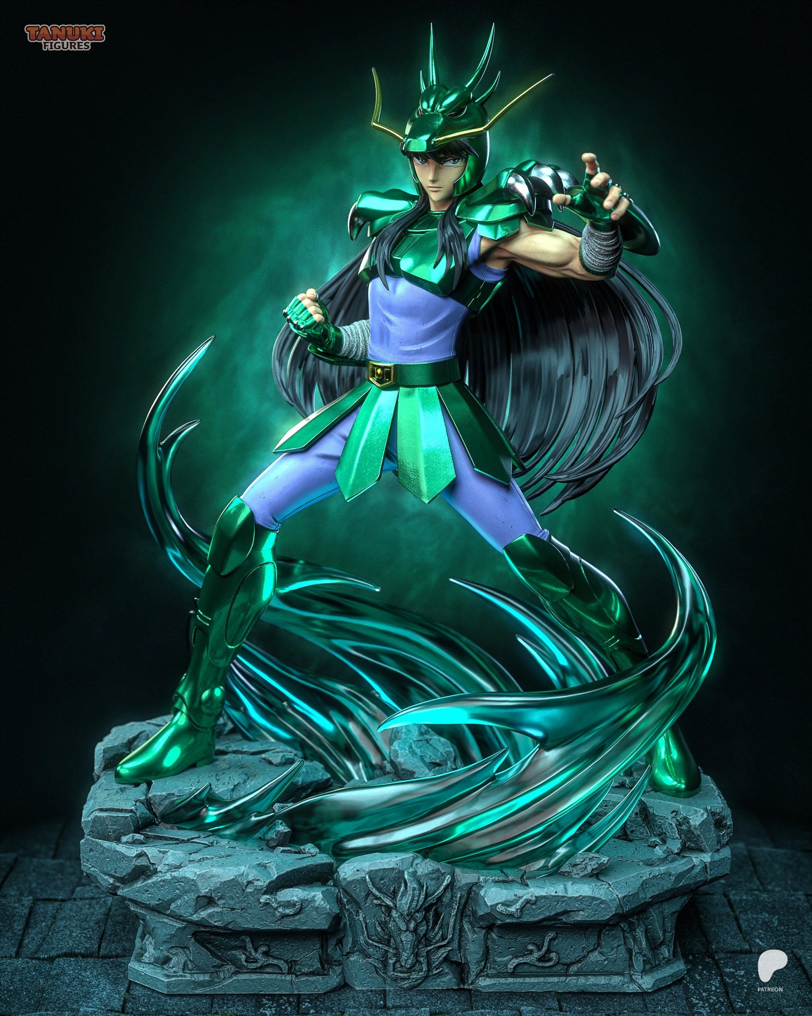 Shiryu (Saint Seiya) resin figure by Tanuki Figures — studio render 1