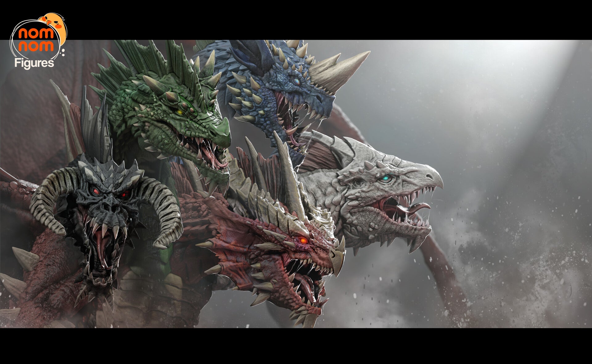 Tiamat Dungeons and Dragons resin figure by NomNom Figures — studio preview 1