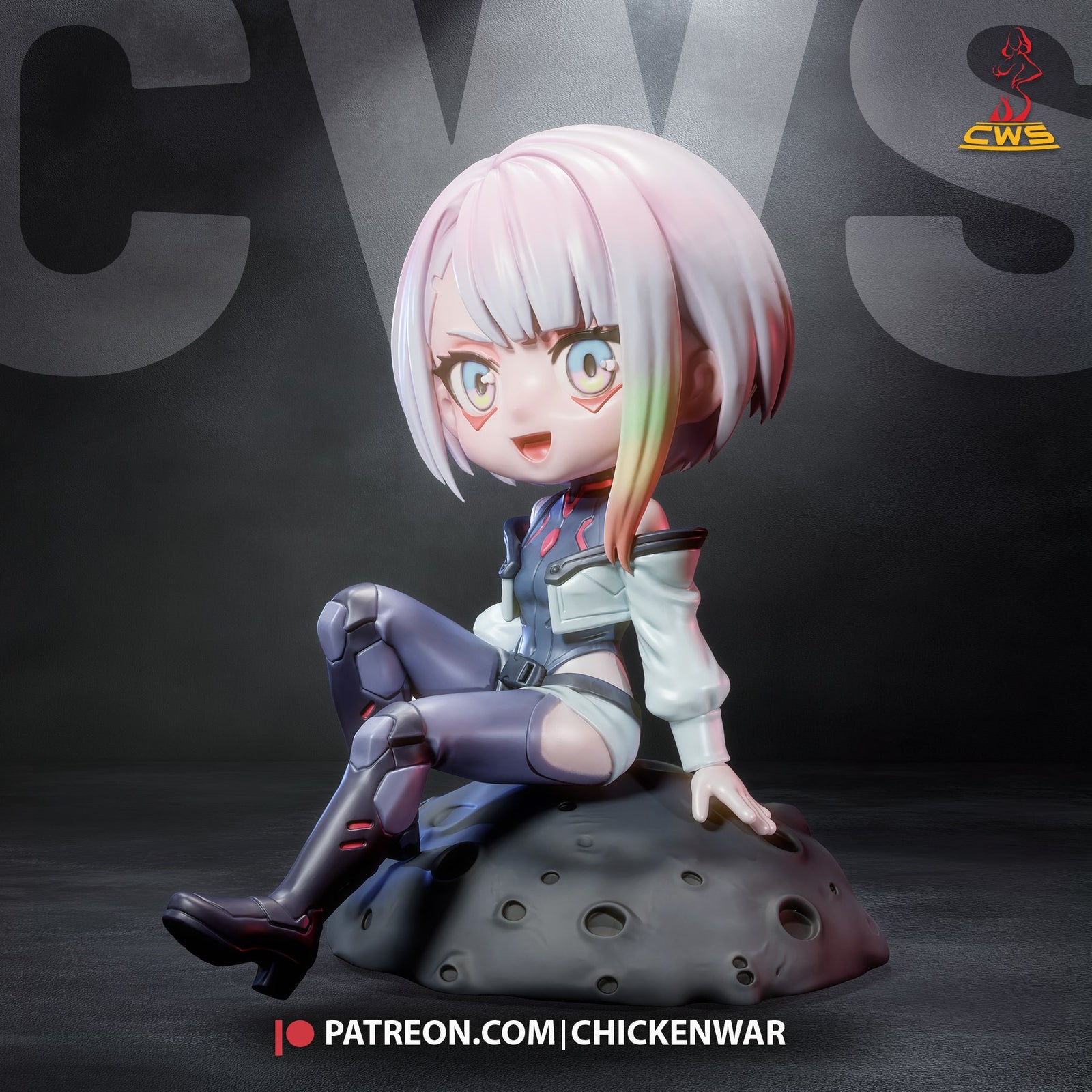 Lucy Kushinada (Cyberpunk Edgerunners) resin figure by CW Studio — studio render 1