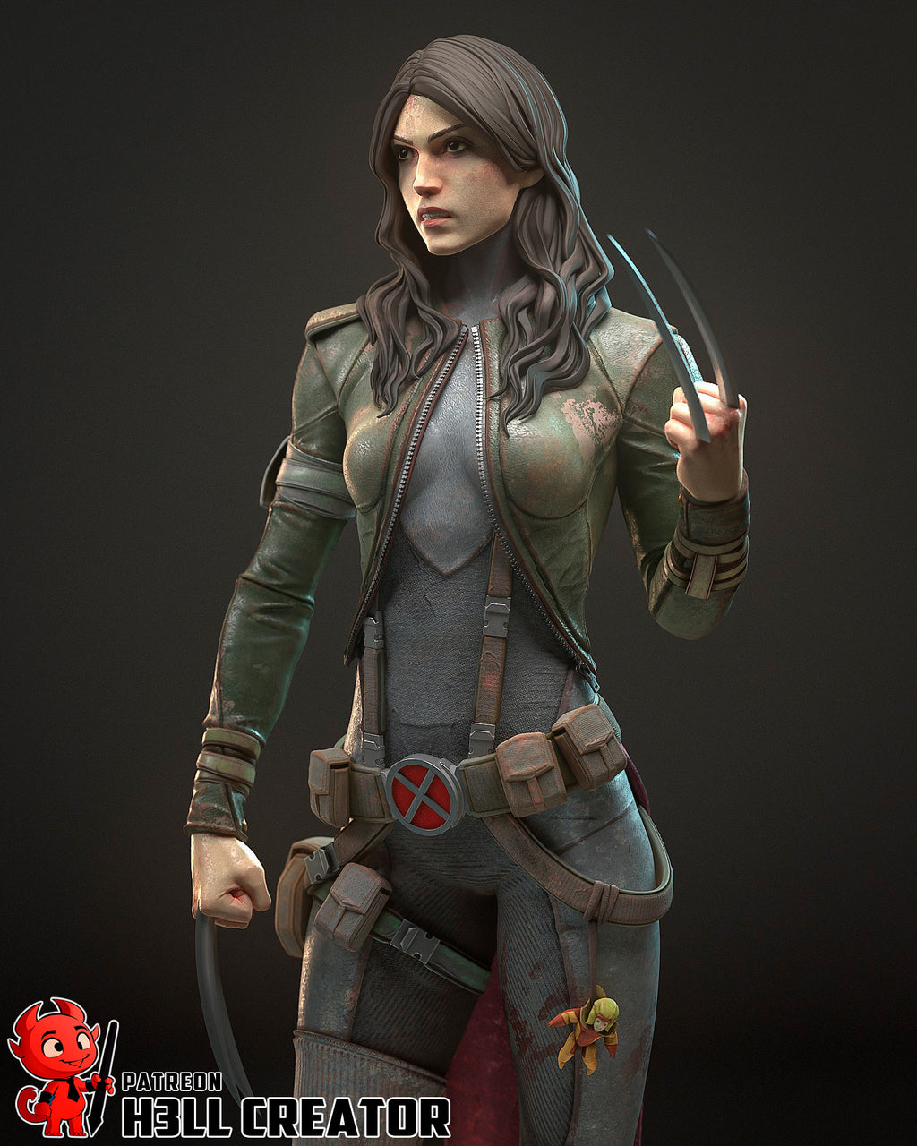 Laura Kinney (Marvel) resin figure by h3LLcreator — studio render 5