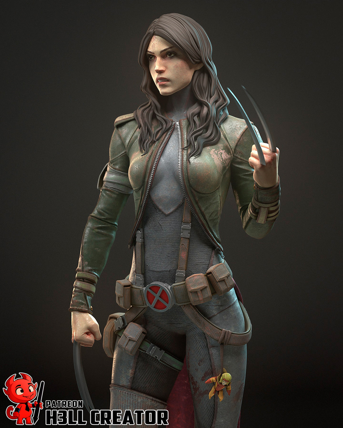 Laura Kinney (Marvel) resin figure by h3LLcreator — studio render 5