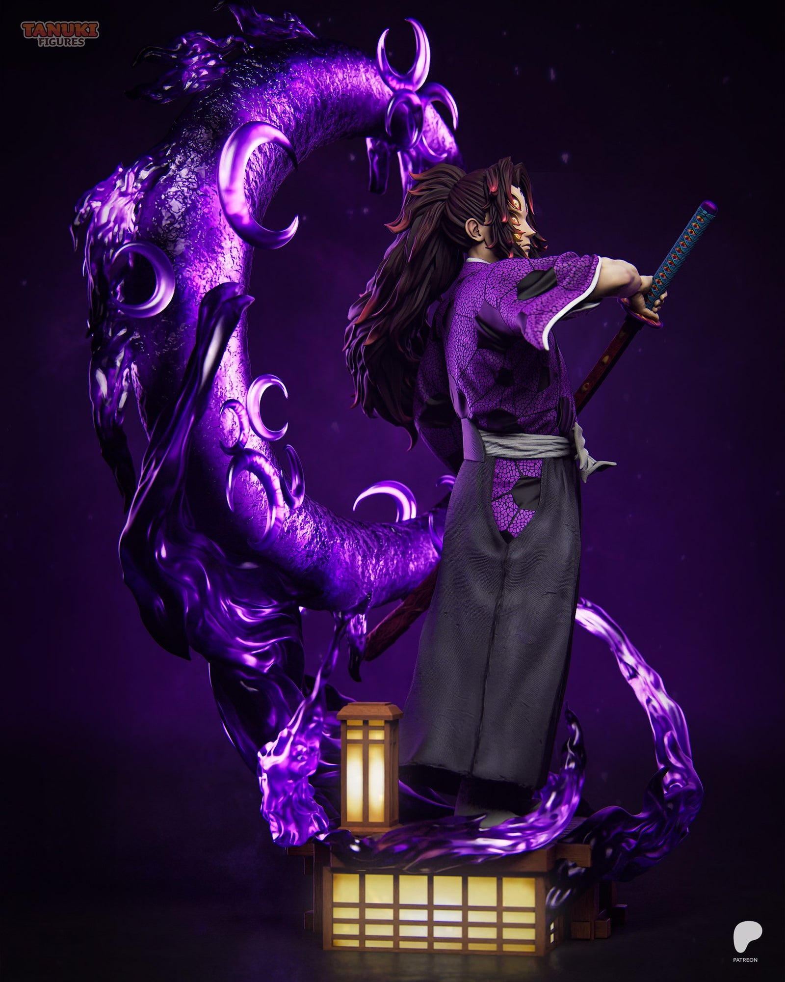 Kokushibo (Demon Slayer) resin figure by Tanuki Figures — studio render 2