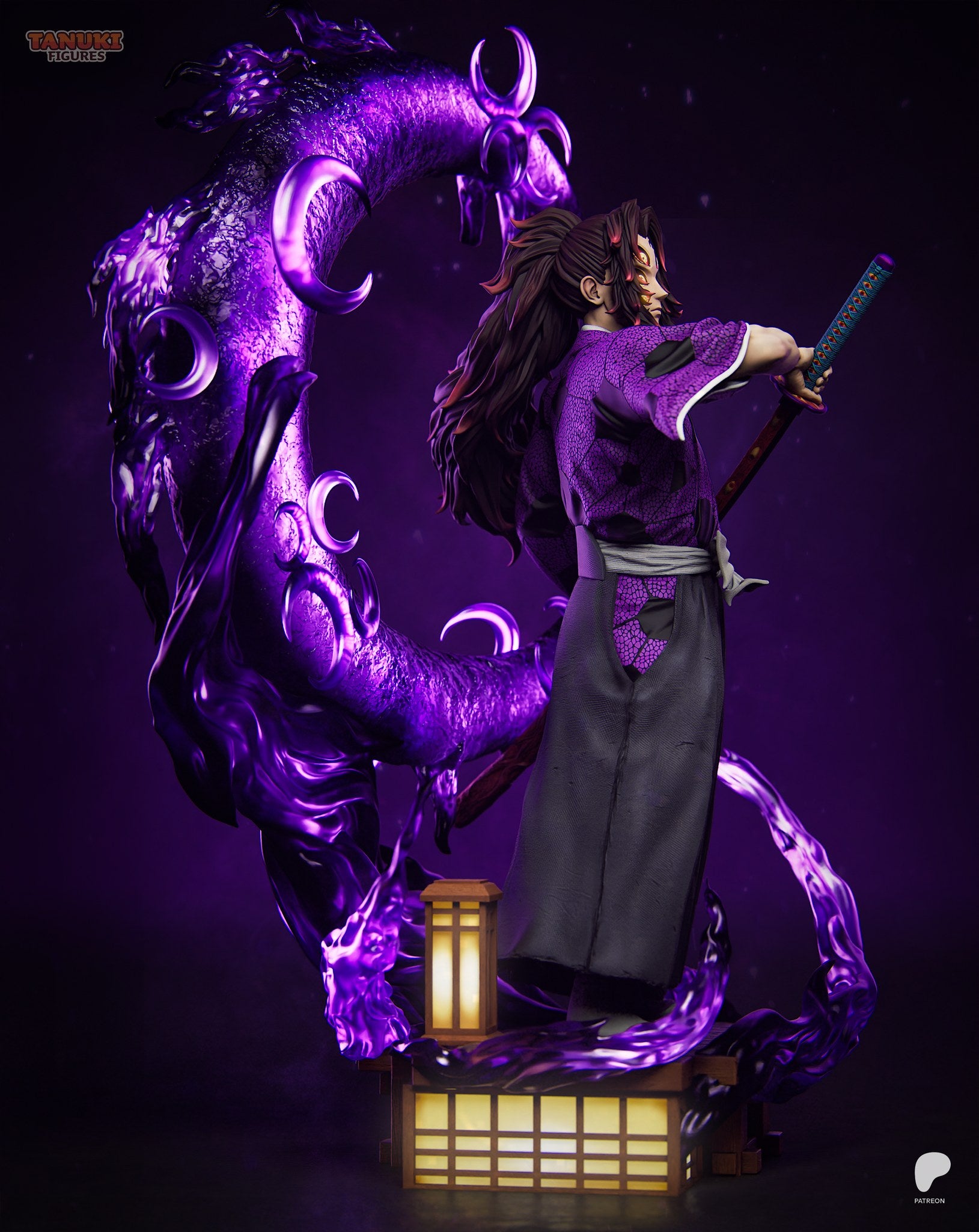 Kokushibo (Demon Slayer) resin figure by Tanuki Figures — studio render 2