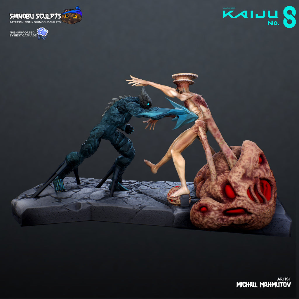 Kaiju No. 8 + Kaiju No. 9 (Kaiju No. 8) resin figure by Shinobu Sculpts — studio render 5