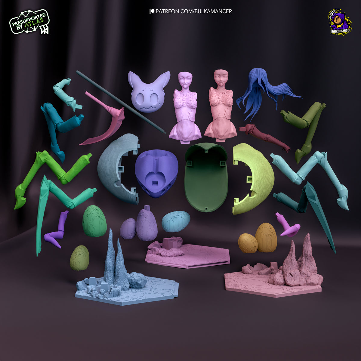 Kumoko and Her Children (So I'm a Spider, So What?) resin figure by Bulkamancer — studio render 11