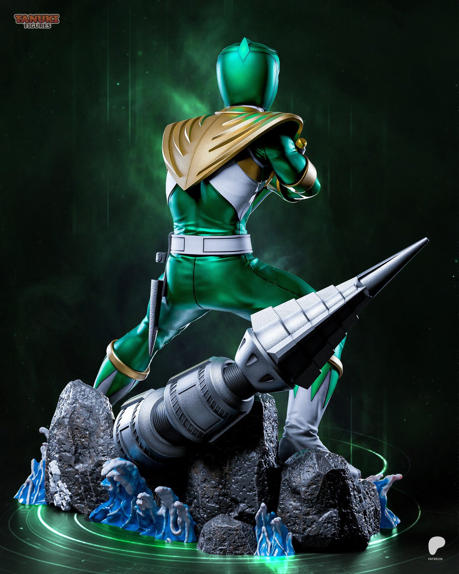 Green Ranger (Power Rangers) resin figure by Tanuki Figures — studio render 4