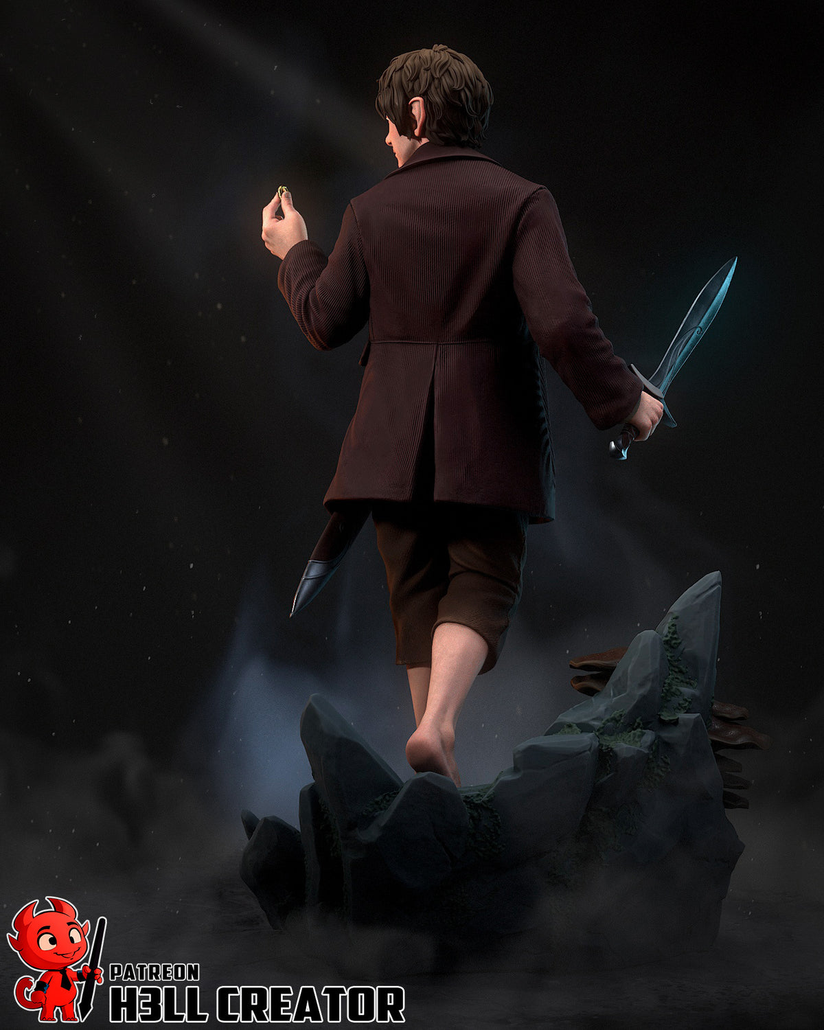 Bilbo Baggins (The Lord of the Rings) resin figure by h3LLcreator — studio render 8